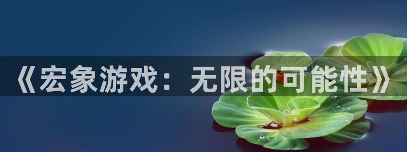 亿万28官网主营业务：《宏象游戏：无限的可能性》